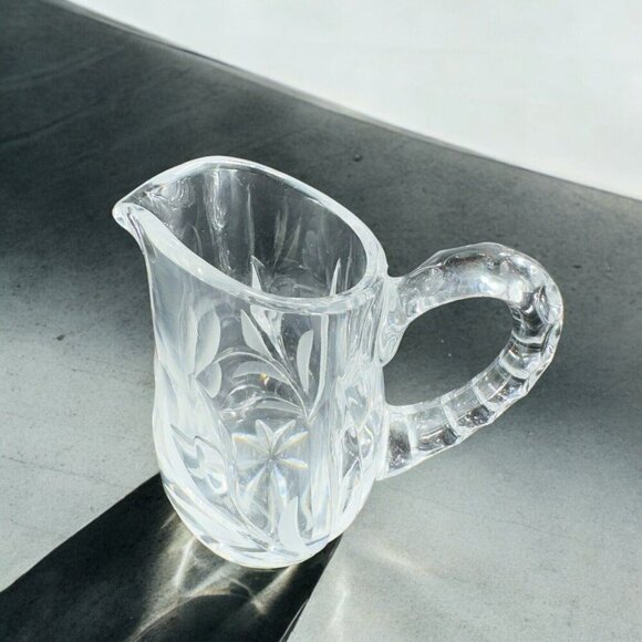 Vintage Clear Crystal Glass Miniature Small Pitcher Carafe Old Whimsical Decor - Picture 3 of 14